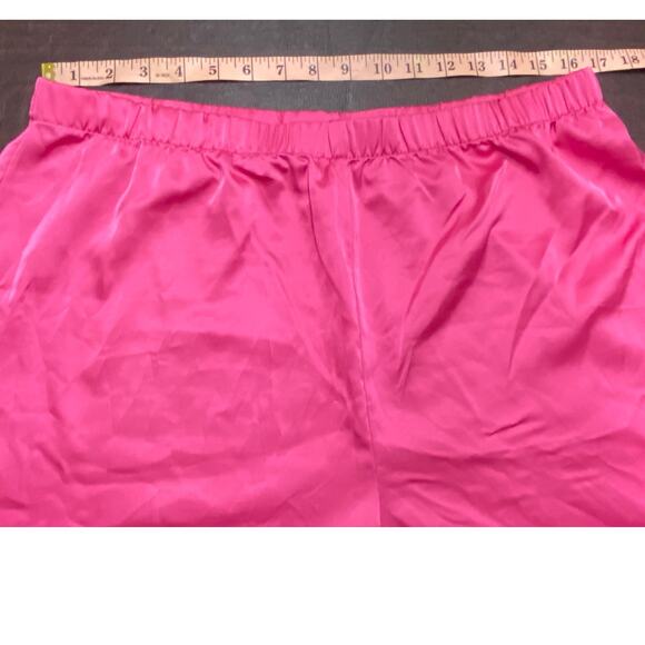 Juicy Couture Pink Satin Sleep Pants Large Rhinestone Logo Lounge Glam Y2K - Picture 4 of 7